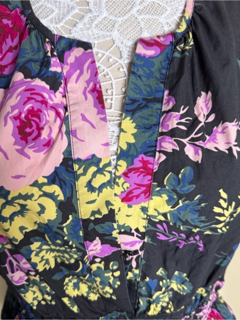 Anthropologie Somerset Floral Peplum Blouse Top women’s size X-Large vibrant - Picture 4 of 5